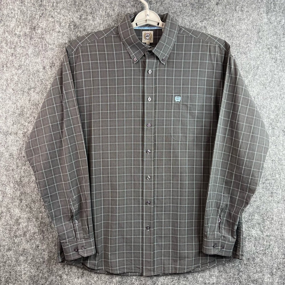Cinch Mens Long Sleeve Button Down Shirt Large‎